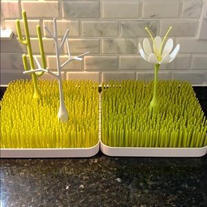 Set of 2 Boon bottle drying rack grass
